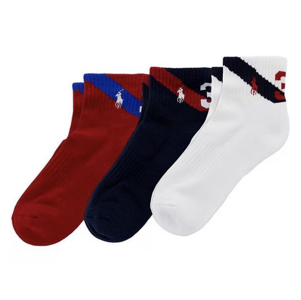 Polo Ralph Lauren Men’s Polo Sash Performance QuarterSocks 3-Pack L Cotton Blend